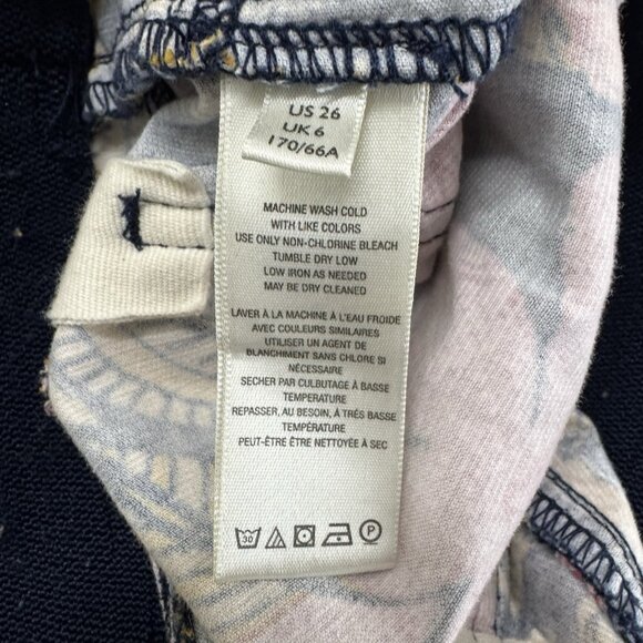 We The Free People Floral Corduroy Flare Pants Pull On Low Rise Size 26 - Picture 7 of 8